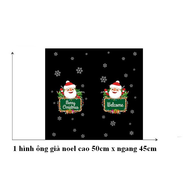 Decal Trang Trí Noel Ông Già Noel Vui Vẻ (1 Tấm Hai Hình)