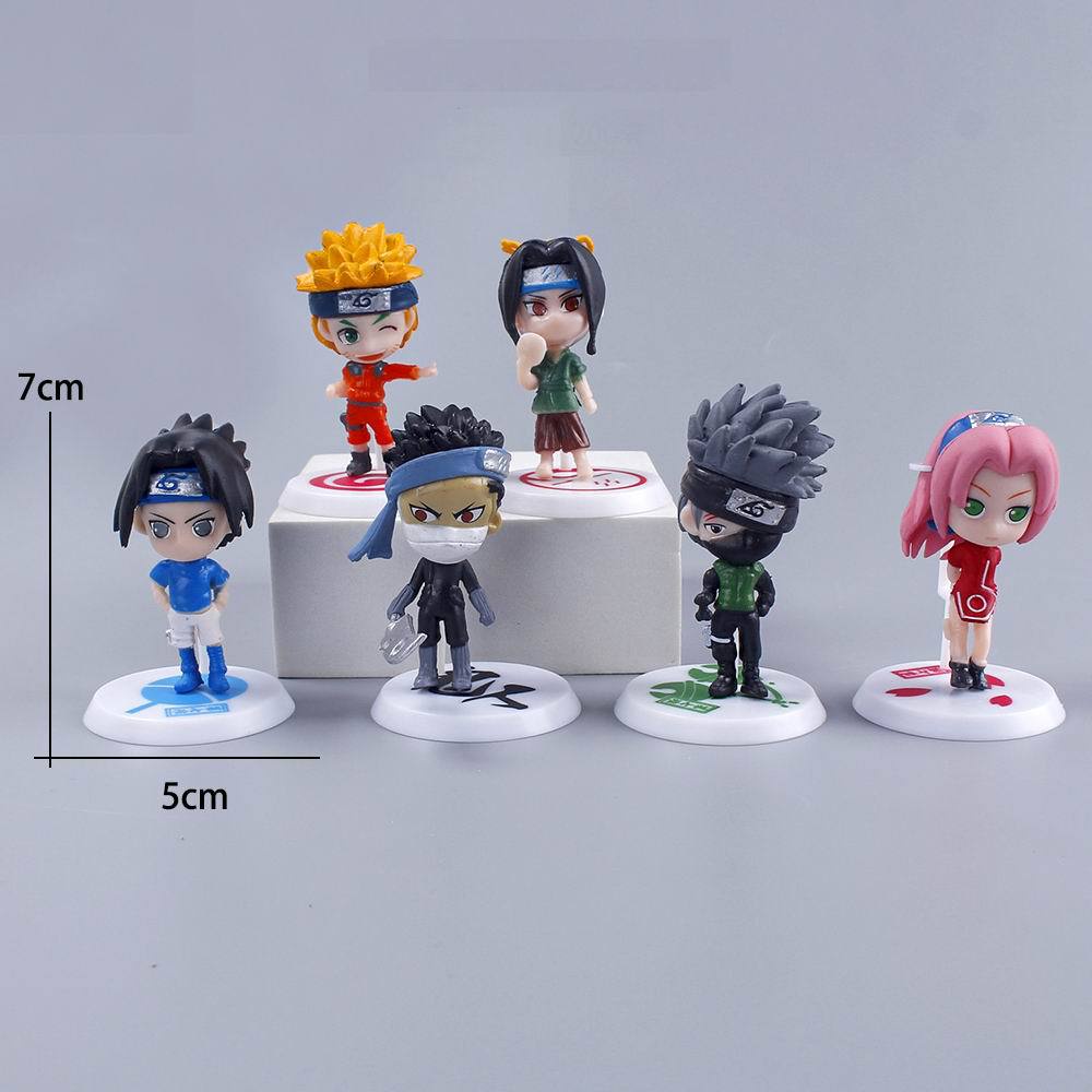 Naruto 7CM Mô Hình Nhân Vật -Uzumaki Naruto, Uchiha Sasuke, Hatake Kakashi, Haruno Sakura, Momochi Zabuza &Haku