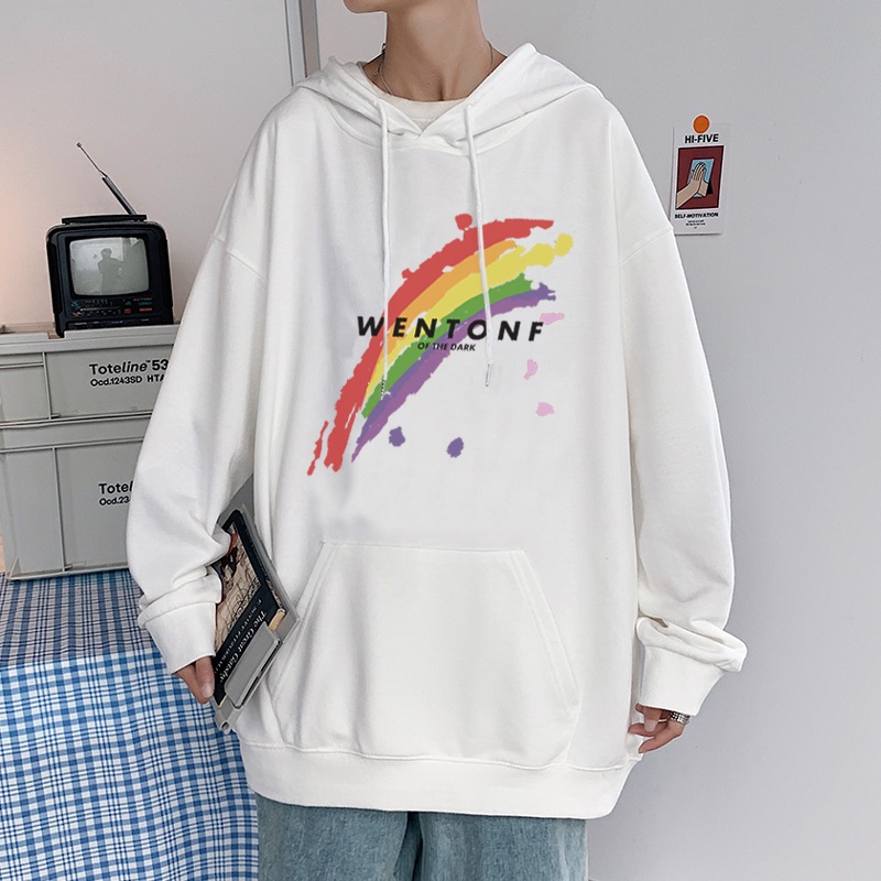 Áo Hoodie IFNICEFUTURE Họa Tiết Cầu Vồng Thời Trang Hong Kong Dành Cho Nam