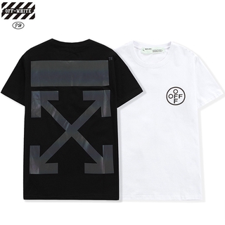 OFF Men and Women Cotton Printing T-shirt Couples Short Sleeve Round Collar Casual Sports Tops