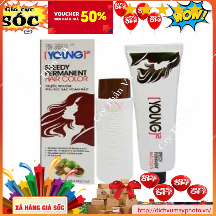 Thuốc Nhuộm Tóc Phủ Bạc Hoàn Hảo Young chiết xuất Mác-Ca Màu Sắc Tự Nhiên Và Giữ Được Lâu Tóc Bóng Mượt kholinhkienmayin