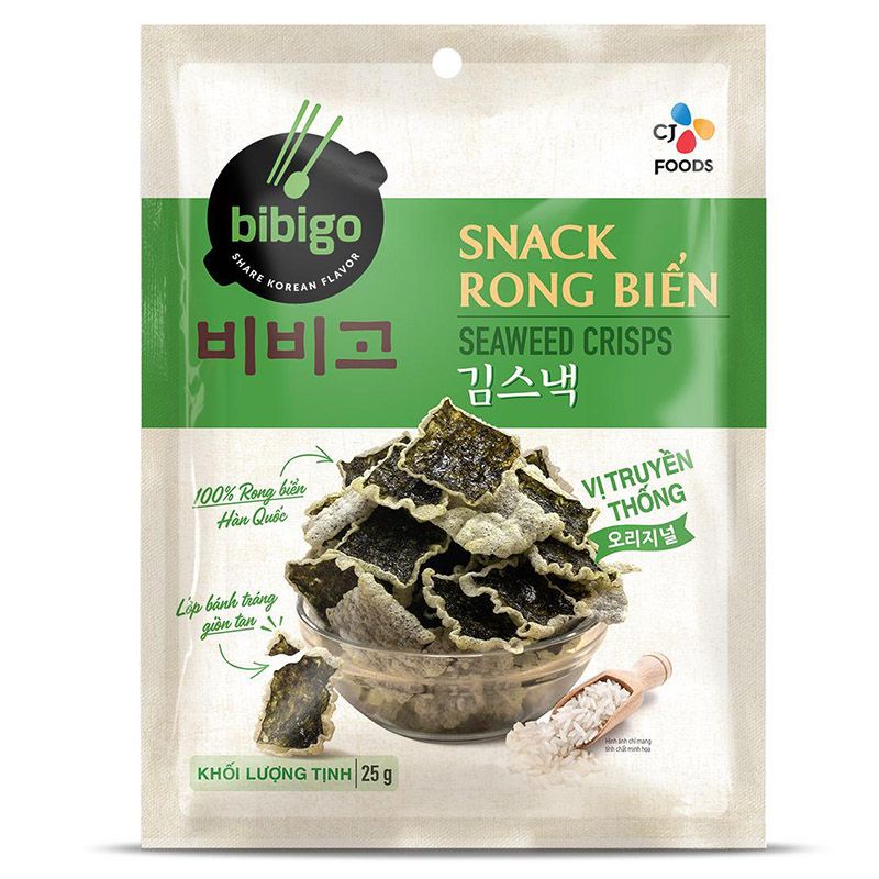 Bánh Snack Rong Biển Bibigo Vị Truyền Thống 25G