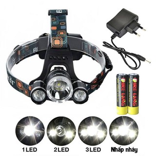 Đèn Pin Đeo Đầu 3 Bóng - Đèn Pin Đội Đầu Siêu Sáng.