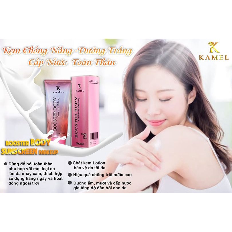 [KAME] Kem chống nắng dưỡng trắng, Makeup và Cấp ẩm toàn thân 250ml