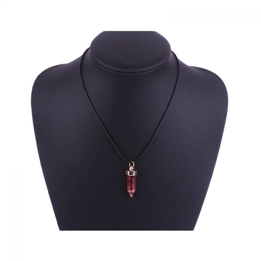 Dây chuyền mặt đá thạch anh nhiều màu phong thủy