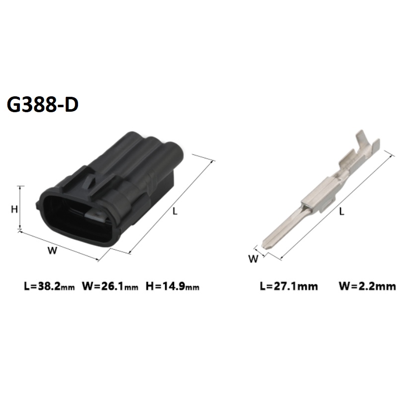 G388-Giắc cắm máy phát điện 3 lỗ 2.2mm