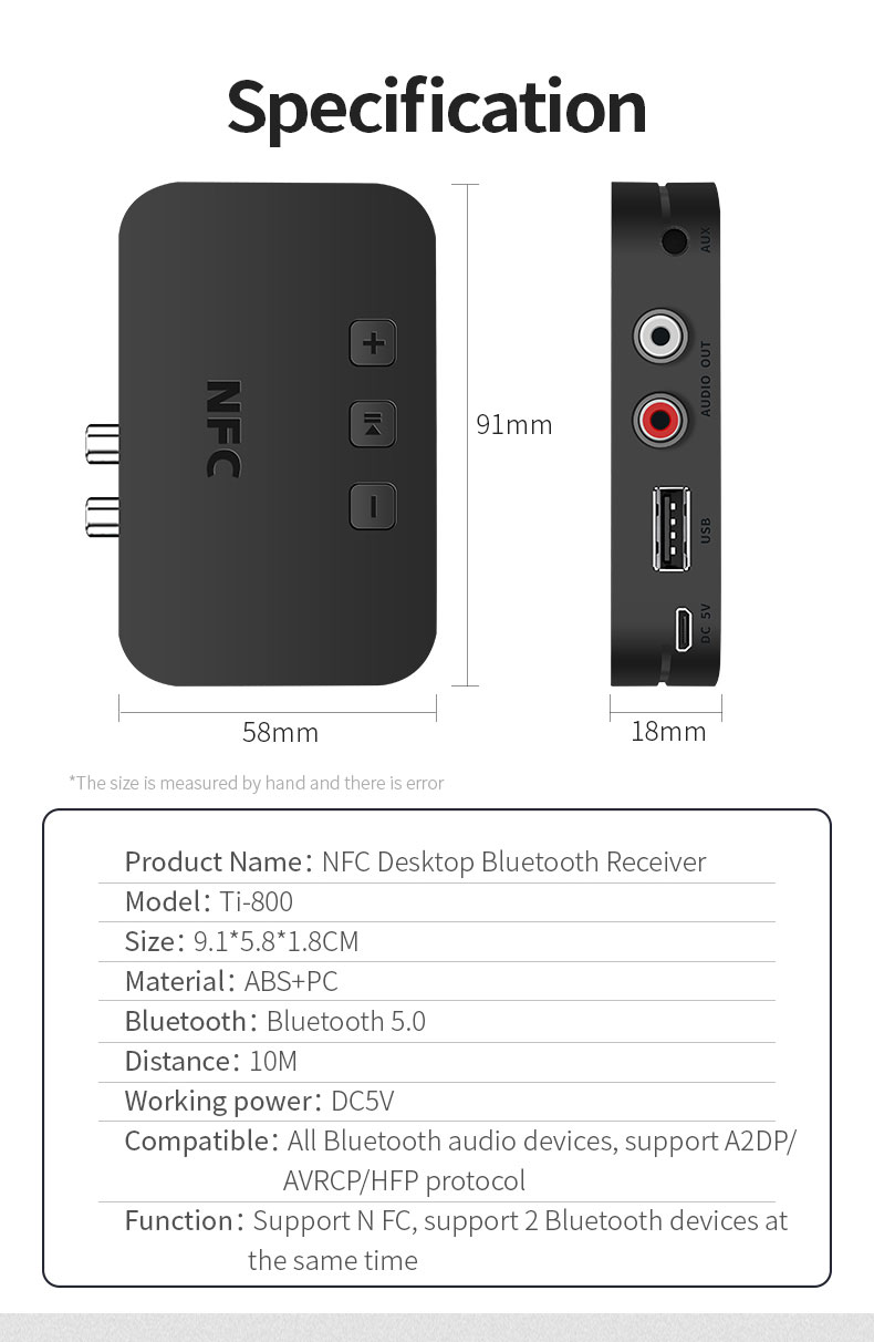 ECLUB Thiết bị phát sóng Bluetooth 5.0 giắc cắm 3.5mm và cổng RCA