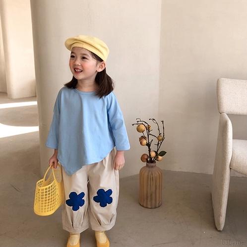 Quần legging ống rộng họa tiết hoa dễ thương cho bé gái