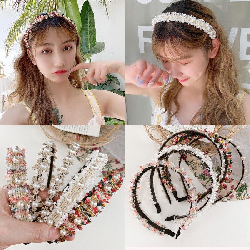 Cài tóc đính ngọc trai giả đơn giản phong cách Hàn Quốc