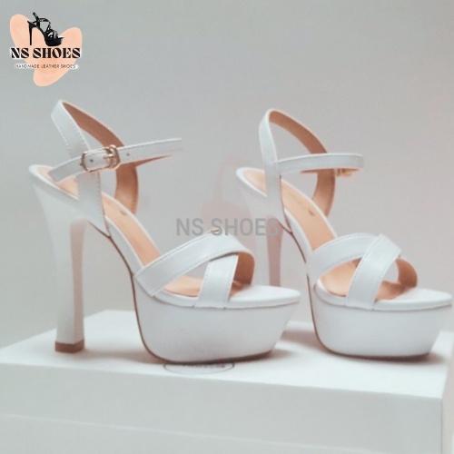 Giày cao gót đế đúp hở mũi quai chữ X dễ đi, rất êm chân 13cm - NS2113