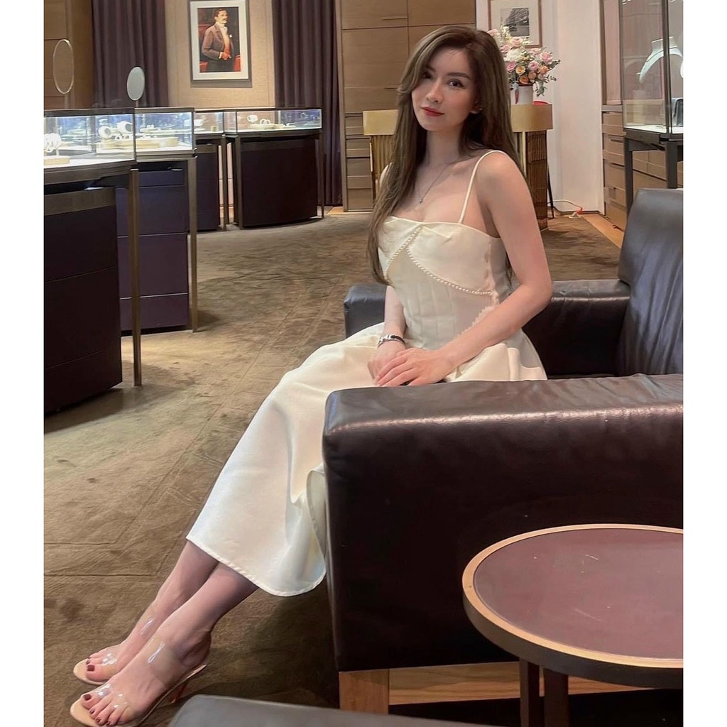 [HCM] Đầm Xòe Nữ 2 Dây Tapta Phối Ren Trước Ngực (Có Mút Ngực) L-G Store Thời Trang Nữ Sam Closet Free Size 40-55kg
