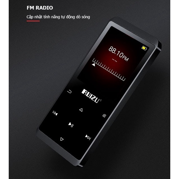 (Giá siêu rẻ) Máy nghe nhạc RUIZU D02 8GB + Bluetooth, kim loại nguyên khối, có DAC (Tặng kèm tai nghe + túi da)