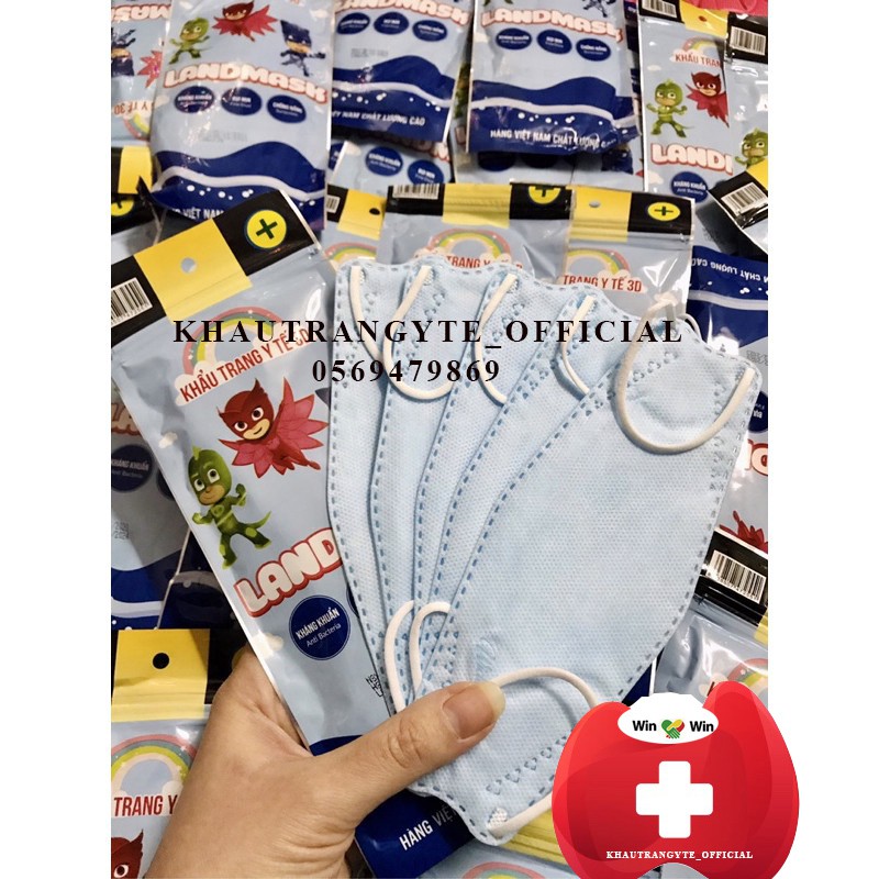 Khẩu trang trẻ em 3D Land Mask Kid 4 lớp kháng khuẩn gói 6 cái | BigBuy360 - bigbuy360.vn