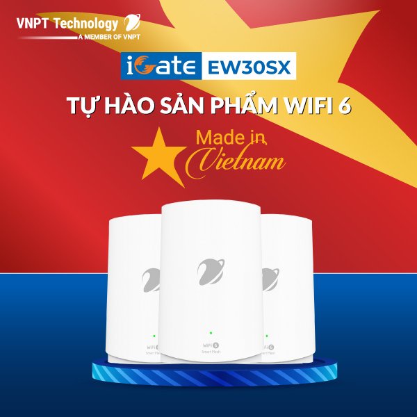 Bộ phát Mesh WiFi 6 VNPT Technology chuẩn AX iGate EW30SX ( 2-pack ) băng tần kép cho gia đình