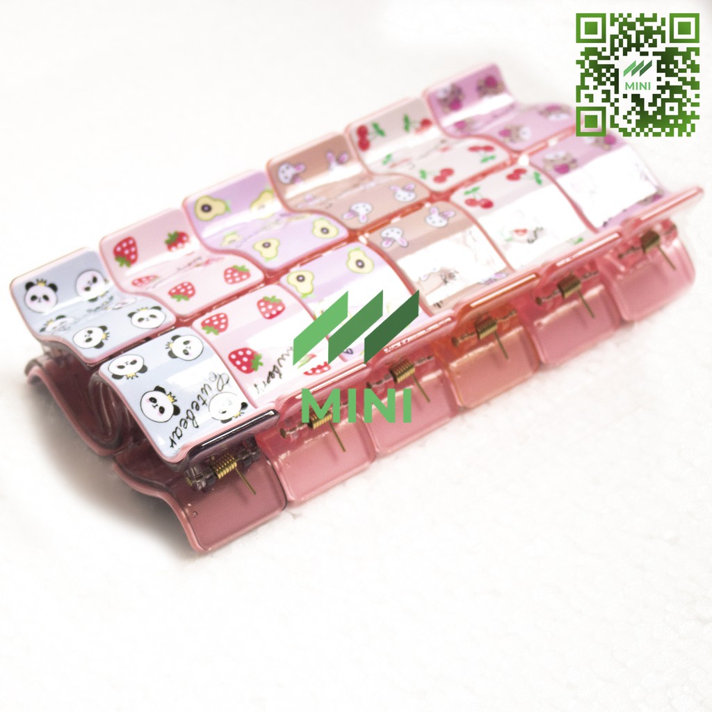 Kẹp tóc 5 răng hồng trong