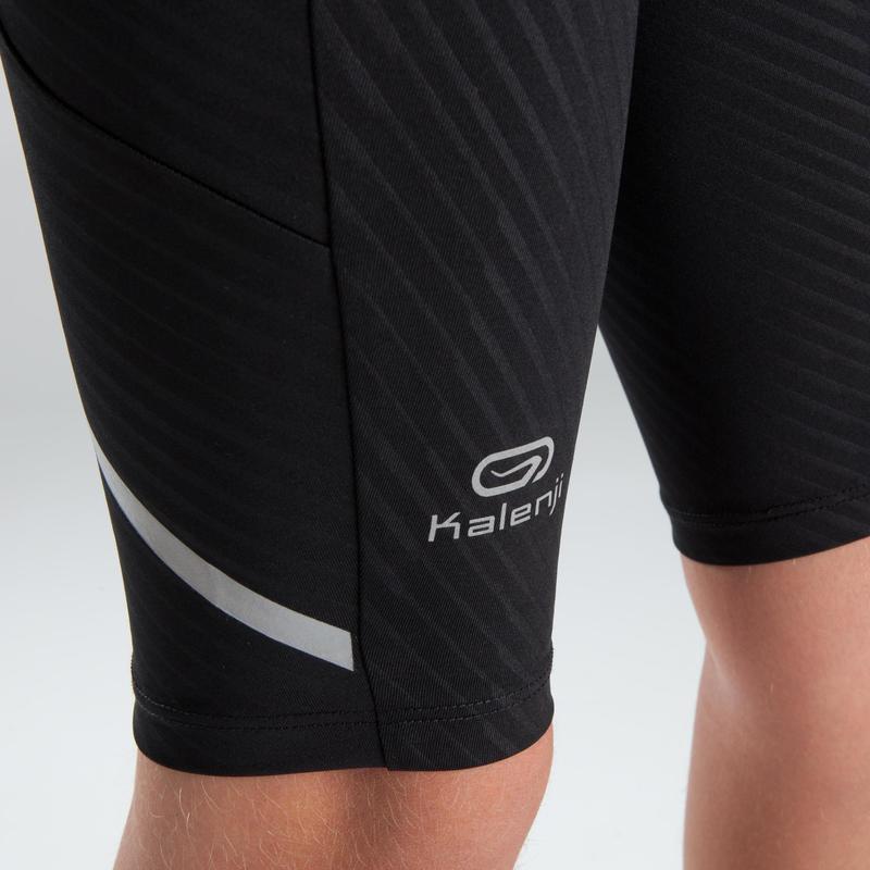 Quần short bó chạy bộ Decathlon KALENJI Kiprun Jr cho trẻ em - Đen/Cam