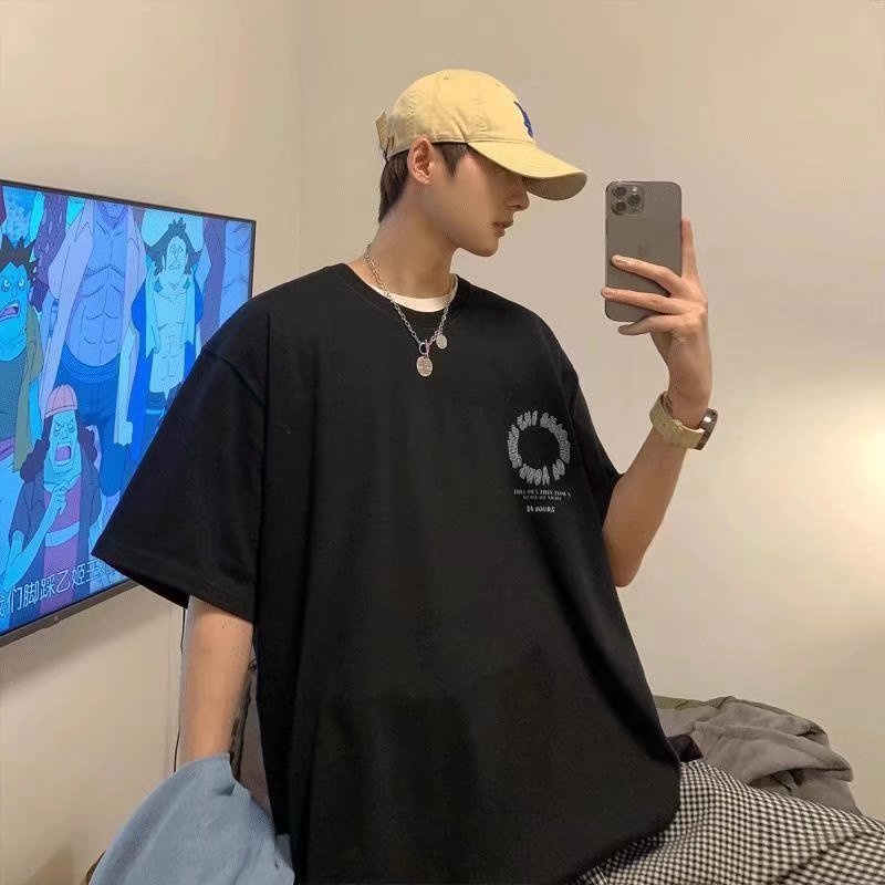 Áo Thun Dáng Rộng In Chữ Phong Cách Hip Hop Đường Phố Thời Trang Mùa Hè Cho Nam Và Nữ Size M-8XL