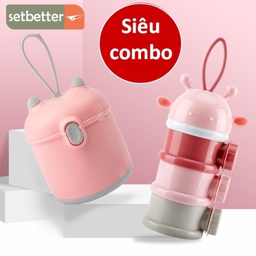 Combo hộp đựng sữa và hộp chia sữa tai hươu SETBETTER