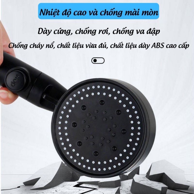 Vòi hoa sen tăng áp cao cấp , bát sen tắm cao cấp không gỉ 5 chế độ nước.