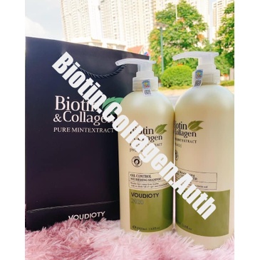 Cặp Dầu Gội Xả Biotin Collagen Xanh Lá | Phục Hồi Kiềm Dầu ⚜️Hàng Chính Hãng⚜️