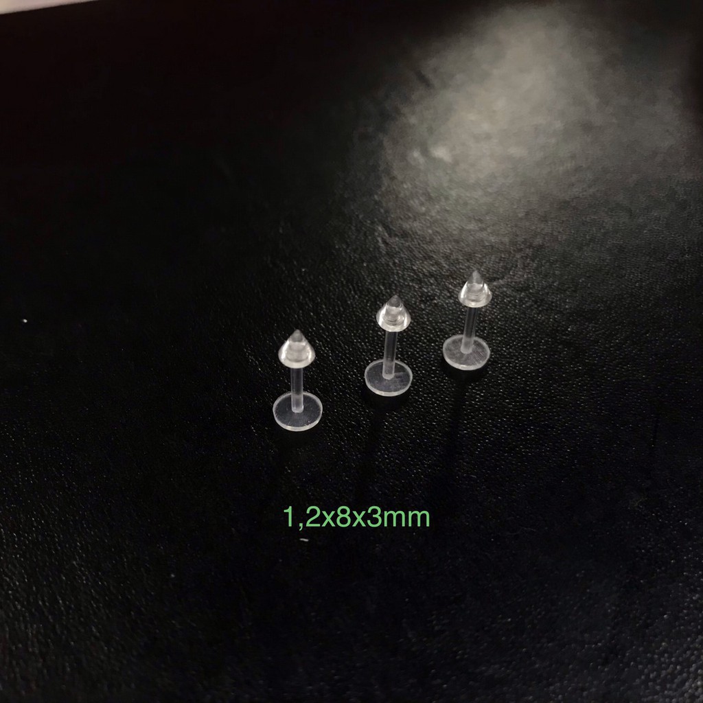 KHUYÊN TRONG SUỐT SILICON / khuyên môi bi nhọn- MÃ SỐ12