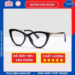 Gọng kính mắt mèo vếch nữ - càng kim loại kết hợp đẹp thời trang Quỳnh Kho Buôn - mylitado 3386