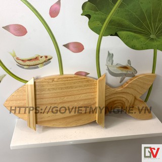 KHAY GỖ TRANG TRÍ SUSHI &SASHIMI HÌNH CON CÁ 50CM