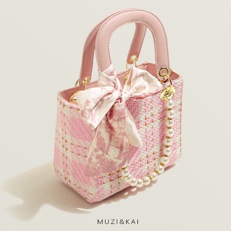 🌸Hàng Order🌸 Túi Xách Muzi&kai Chính Hãng Da Dệt Dây Đeo Quai Sách Chuỗi Hạt Đính Nơ Sang Chảnh Nữ Tính 🌸 Quảng Châu