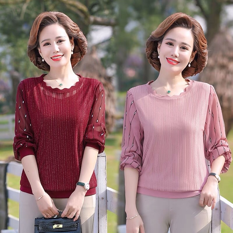 Áo trung niên nữ thời trang, kiểu dáng trẻ trung, thanh lịch NV0874