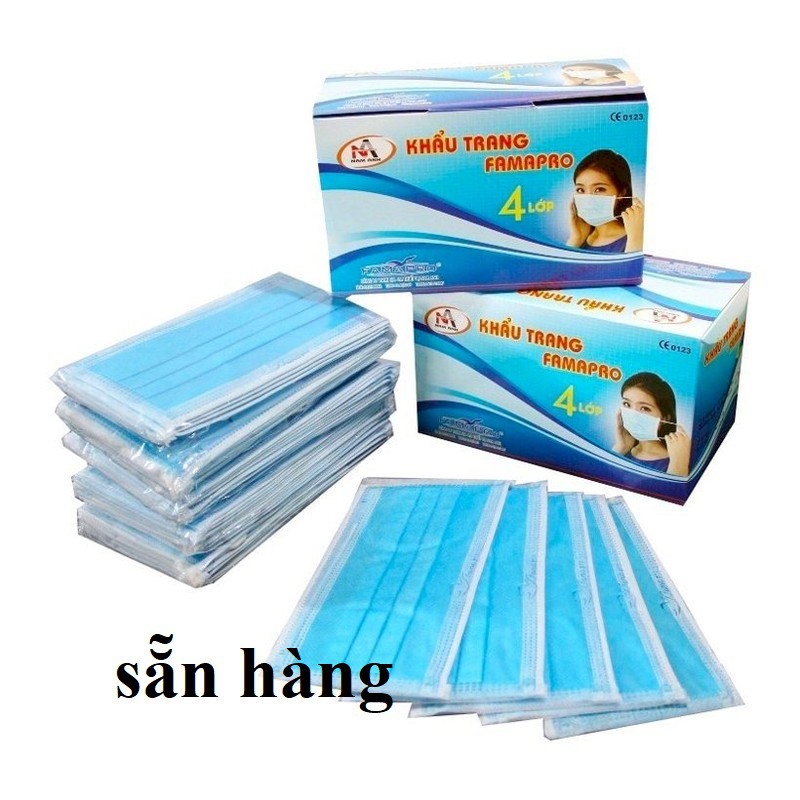 Khẩu Trang y tế Famapro 4 lớp hộp 50 cái