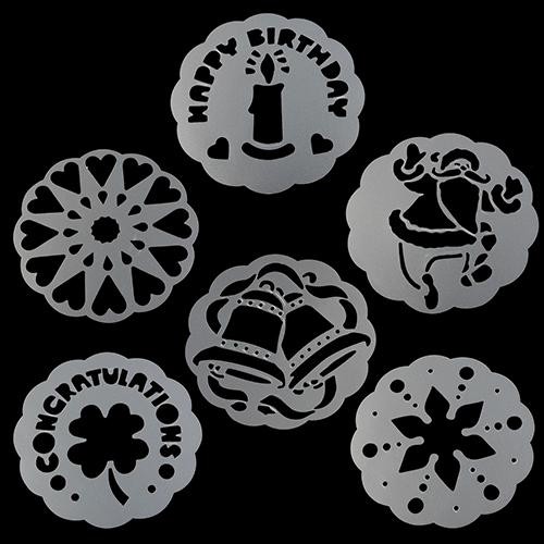 Bộ 6 tấm rắc bột trang trí bánh