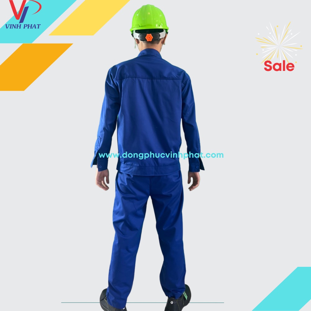 Đồ Công Nhân Bộ Bảo Hộ Lao Động Đồng Phục, Quần Áo Màu Xanh Sửa Xe Vải Kaki Loại 1 Mềm Mát Đủ Size