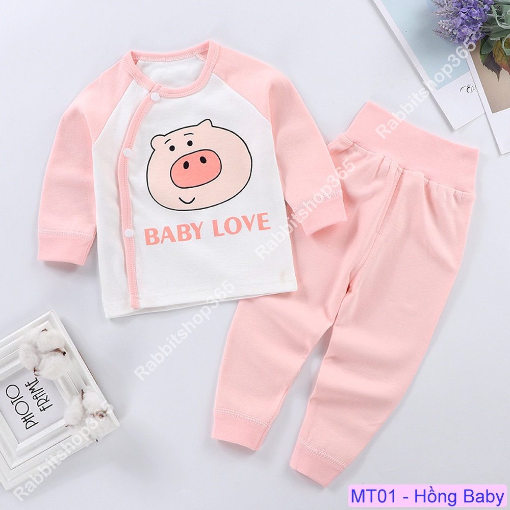 Bộ thu đông dài tay cotton giữ nhiệt cho bé quần áo trẻ em mềm mịn ấm áp thời trang