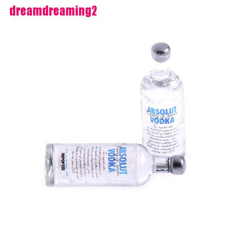 [Dream]2Pcs 1:12 miniature wine vodka bottles doll house decor accessories