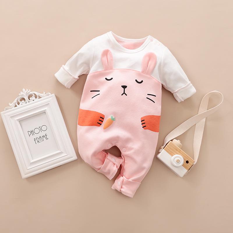 Body Cho Bé, Body Bé Trai Bé Gái Hình Thú Cực Đáng Yêu, Màu[Hồng_Thỏ, Xám_Cú Mèo] Vải Thun Cotton Mềm Mát , Size 6-12Kg