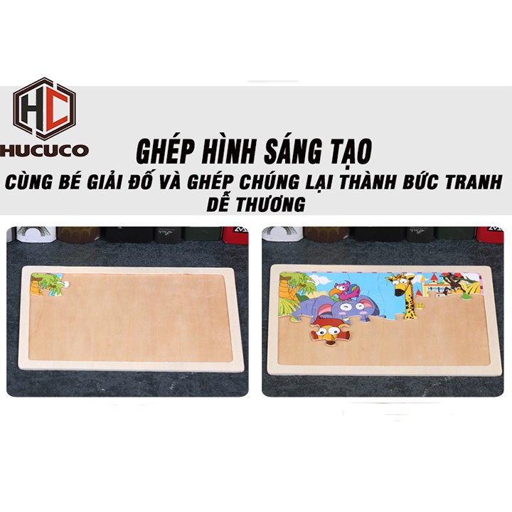 Bộ Tranh Ghép Hình Bằng Gỗ 24 Mảnh Cho bé 3-10 Tuổi Giúp Phát Triển Tư Duy Toàn Diện [XH-02]