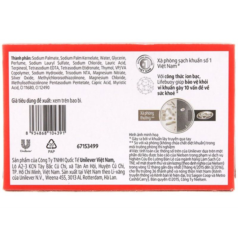 1 thùng 72 bánh xà bông Lifebuoy x 90g