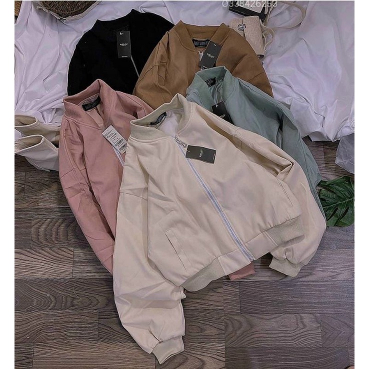 Khoác bomber nữa dạ lộn