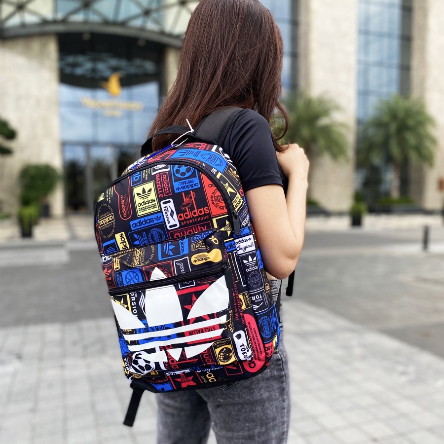 Balo adidas đi học nam nữ nhiều ngăn unisex phong cách ulzzang đựng laptop chất vải cao cấp đẹp chống nước