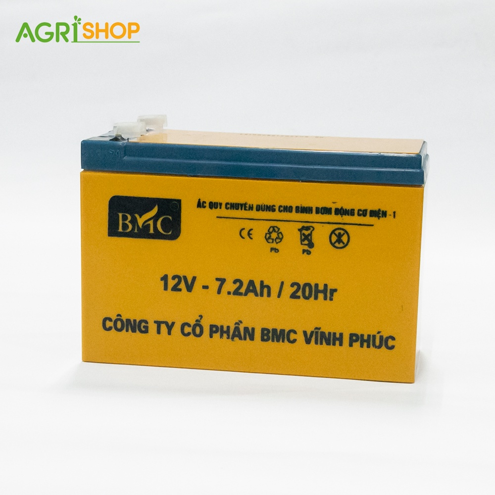 Ắc quy bình phun thuốc trừ sâu BMC 12V- 7.2AH