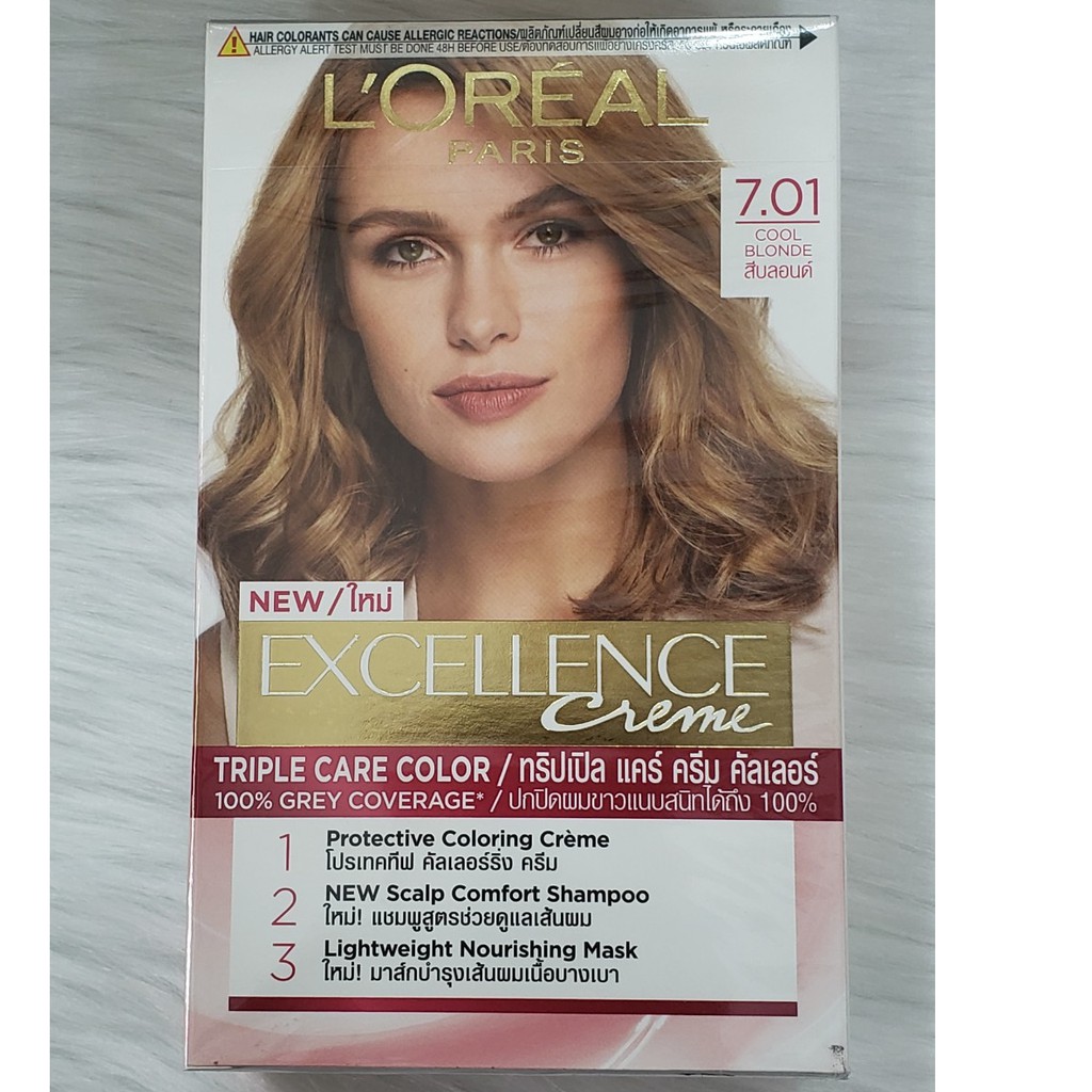 Thuốc Nhuộm Tóc Loreal Exc Crème #7.01 vàng sáng năng động 172ml