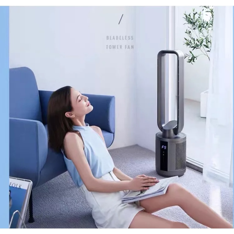 Quạt tháp không cánh có điều khiển dùng trong điều hòa an toàn cho trẻ, quạt điều hòa không cánh lọc không khí
