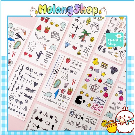 Sticker (Xăm) phong cách Hàn Quốc - Xăm mini tatoo cá tính Molangshop