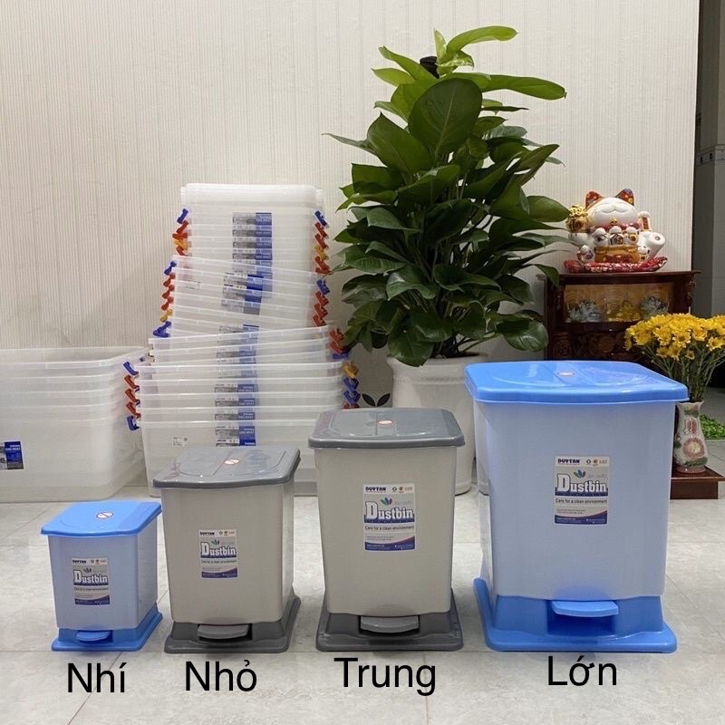 Thùng Rác Đạp Chân Duy Tân-Thùng Rác Vuông Nhí, Nhỏ, Trung, Lớn-Hàng Chính Hãng