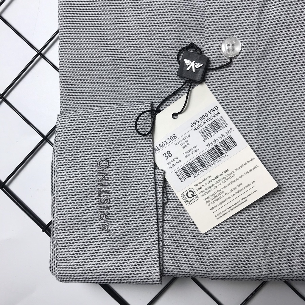 Áo sơ mi nam dài tay ARISTINO sợi tre dáng slim als61208