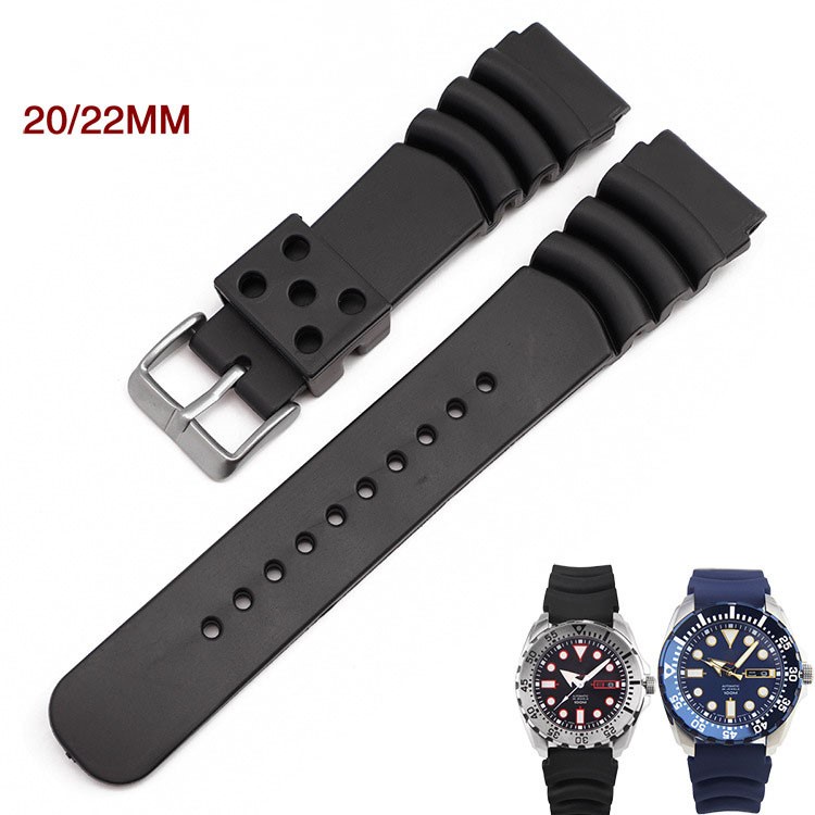 Dây đồng hồ cao su SKX007 thể thao mạnh mẽ size 20mm 22mm