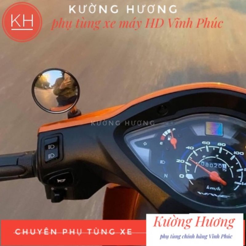 Gương chiếu hậu xe máy Mini tròn nhỏ xinh, gương bé thời trang