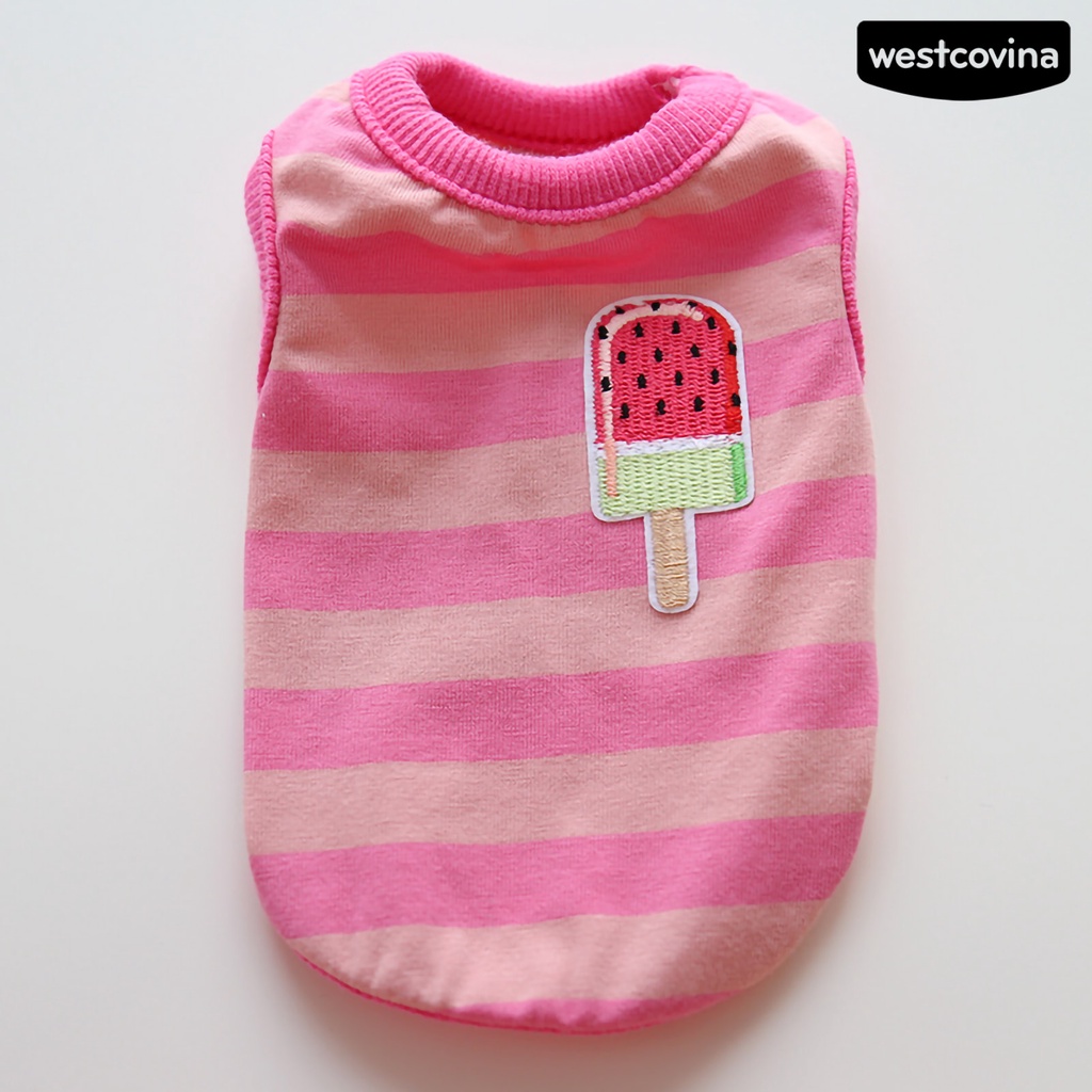 [Mới]♞Áo Thun Họa Tiết Sọc Thoáng Khí Thời Trang Dành Cho Thú Cưng