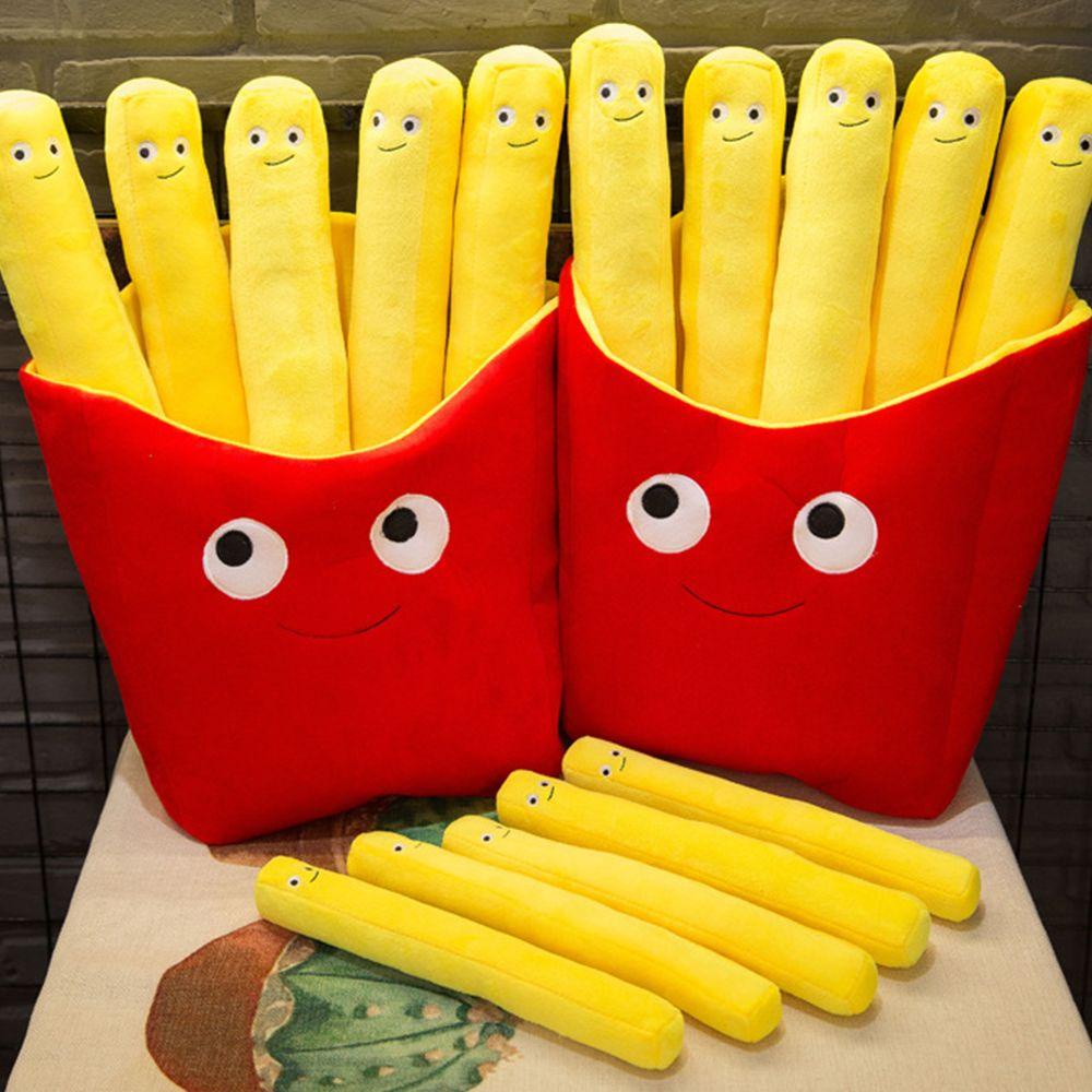 1 Gối Ôm Nhồi Bông Hình Đồ Ăn Chiên Hoạt Hình Vui Nhộn
