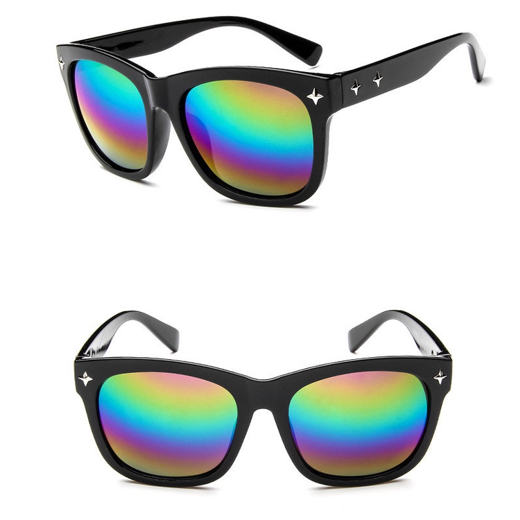 Kính râm màu đen dáng vuông lớn UV400 đeo khi lái xe đạp thời trang cho nam và nữ